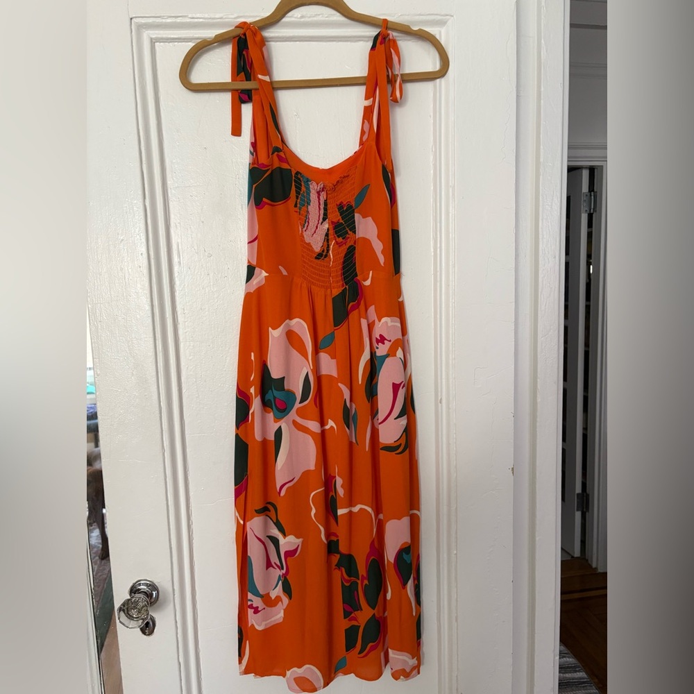 Reformation Orange Floral Dress